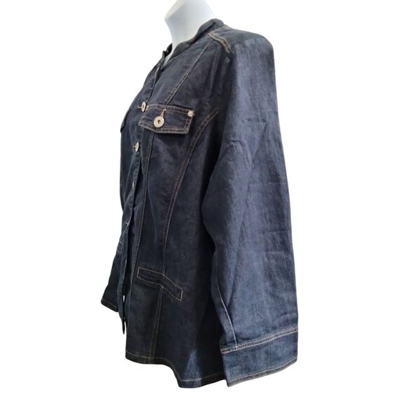 Big Rock Canyon Womens Size 2XL Denim Jacket Button-Up Mandarian Collar - Picture 6 of 9